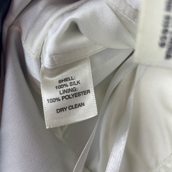 WHBM Strapless Black and White Leaf Silk Cocktail Dress - Picture 13 of 13